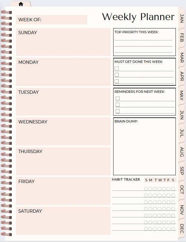 Pink Lace Hyperlinked Planner
