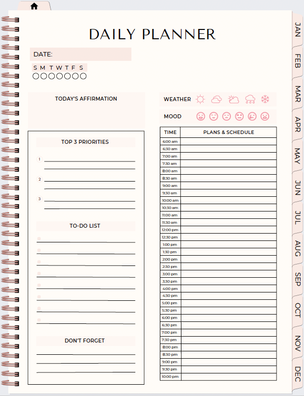 Pink Lace Hyperlinked Planner