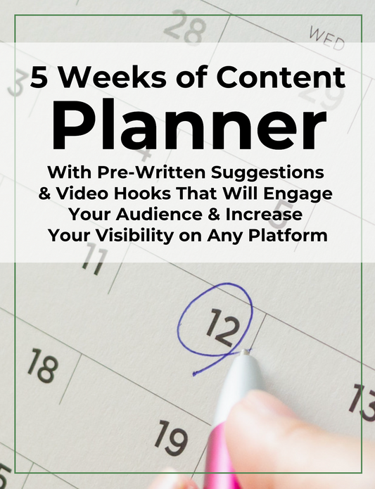 5 Weeks of Content Planner