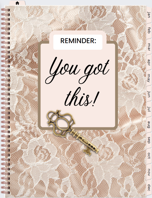 Pink Lace Hyperlinked Planner