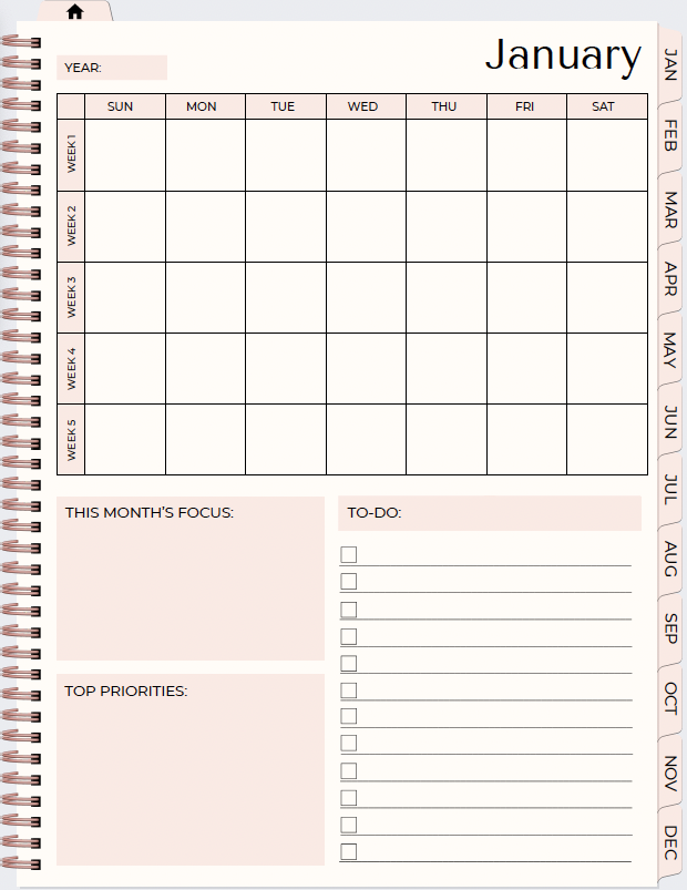 Pink Lace Hyperlinked Planner