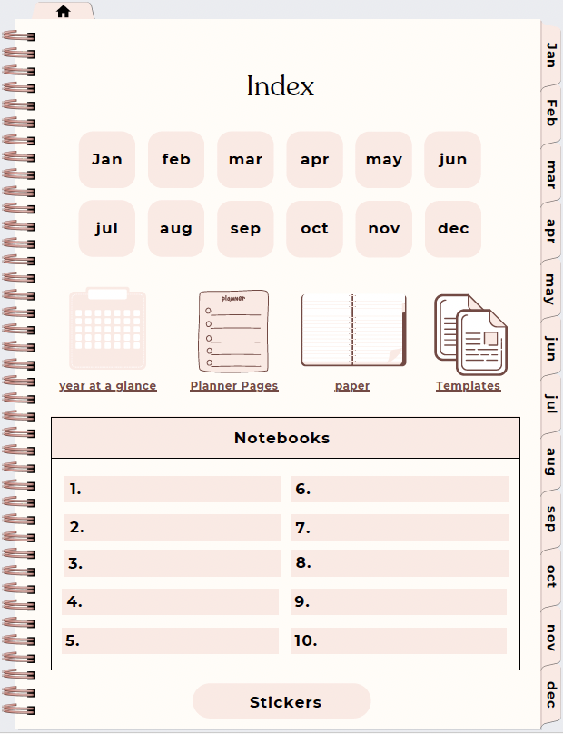 Pink Lace Hyperlinked Planner