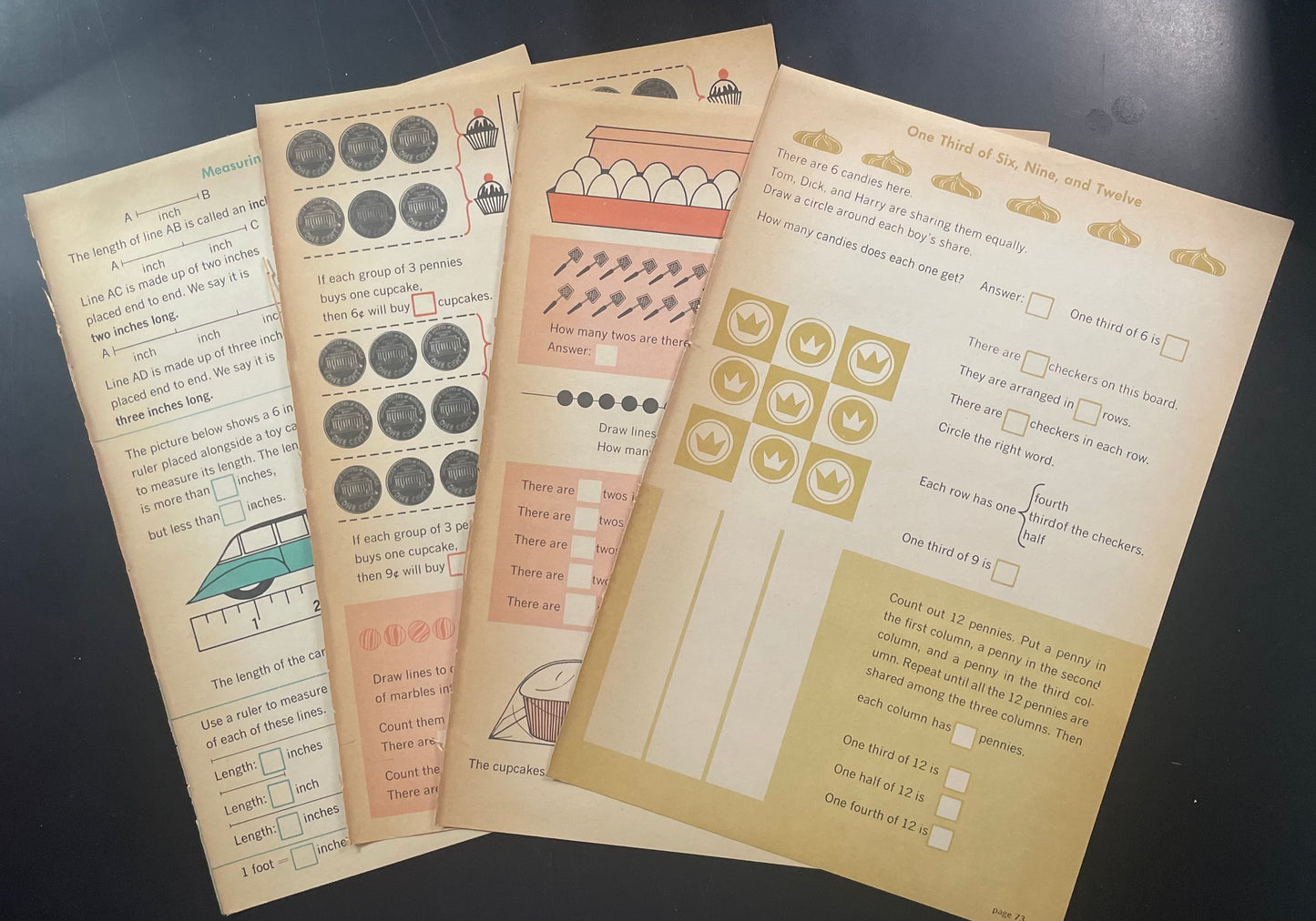 Mathematics—Grade 3 Worksheets from 1965 - HURRY only 5 sets available!